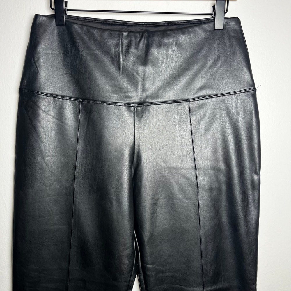 Joie Faux Leather High Waist Cropped Pants Black size large - Picture 2 of 9